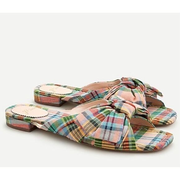 {J. Crew} Abbie Bow Scandals in Ribbon Plaid 9.5 - Picture 1 of 6